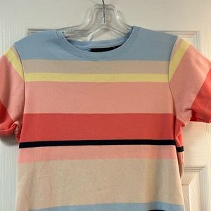 EUC Goodclothes Pink striped short sleeve shirt - size Small